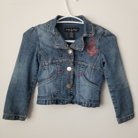 Baby Phat Girlz Y2K Embroidered Jean Jacket Size 5/6 - Picture 1 of 10